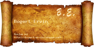 Bogert Ervin névjegykártya